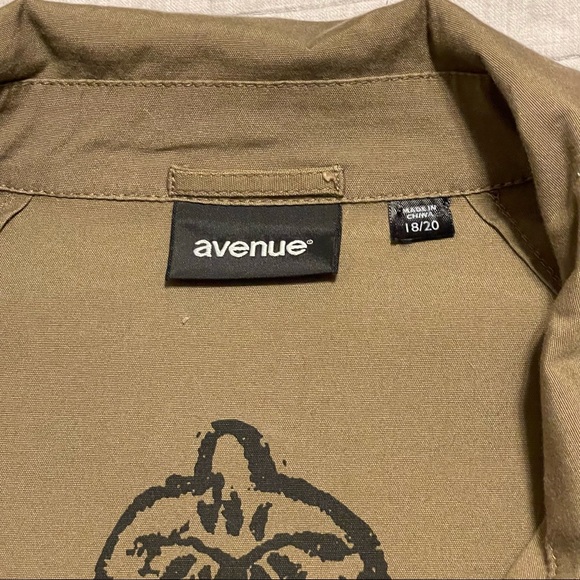 AVENUE Button Front Khaki Lightweight Jacket Size 18/20 - Picture 2 of 10